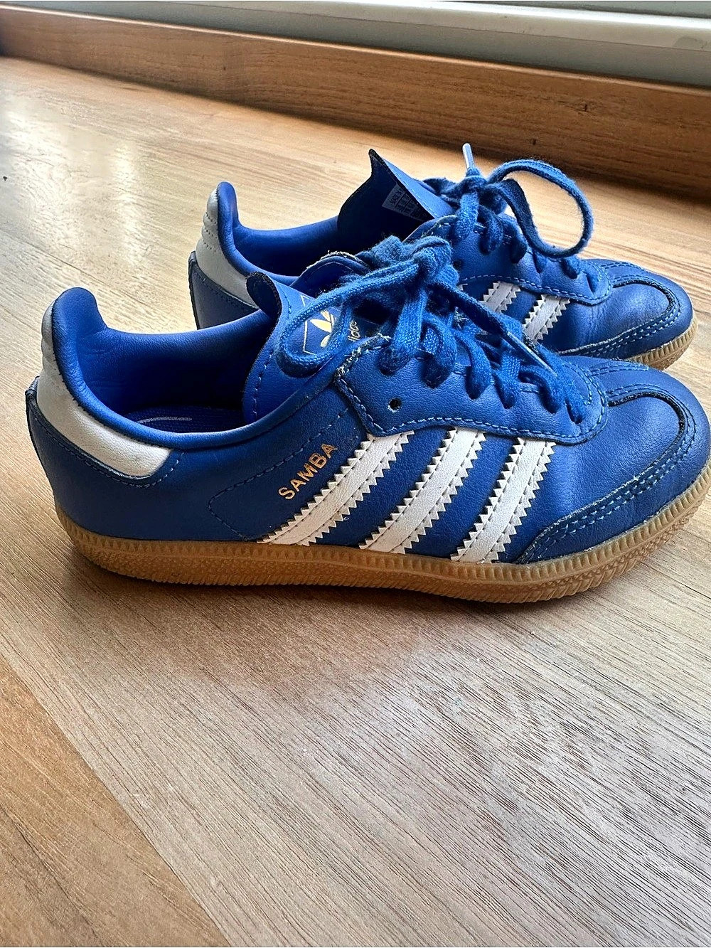 adidas Samba OG Shoes Kids Blue & White US 11